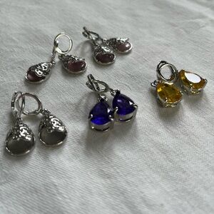 5 Pairs Of Crystal Cubic Zirconia Hoop Earrings Brand New/ Never Been Worn